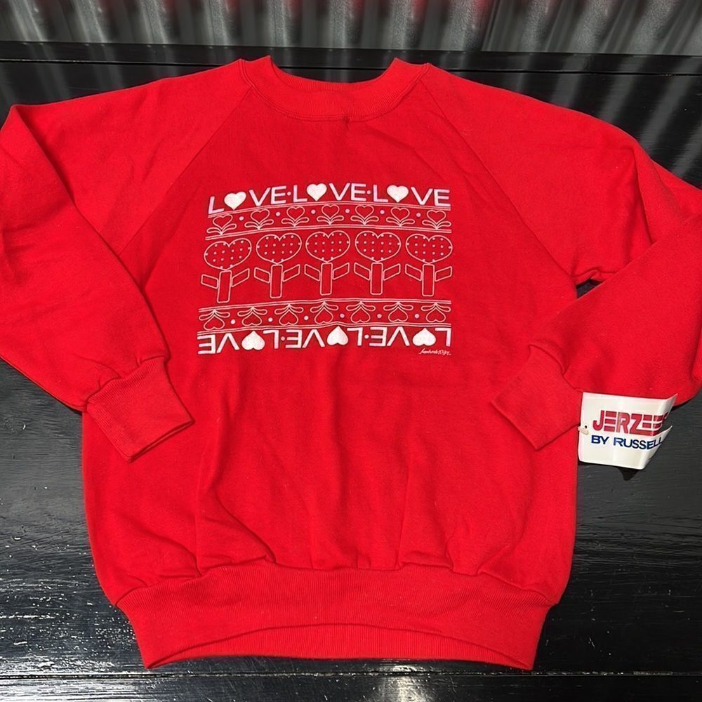 Vintage Jerzees by Russell Red Heart Sweatshirt 80’s